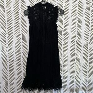 Storia black lace mini dress Sz L